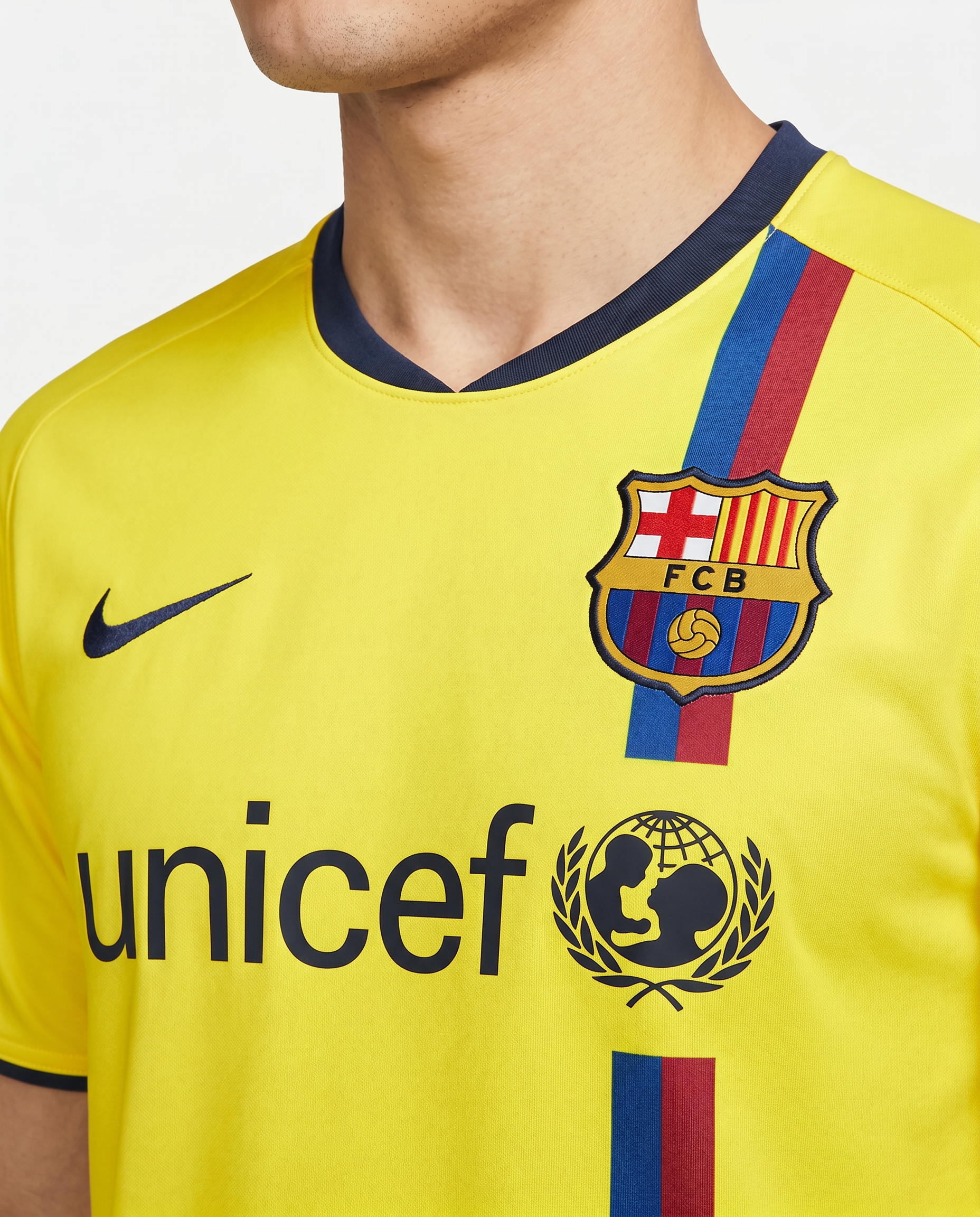 Barcelona 2008/09 Away Retro Jersey — Treble in Yellow - Gallery 1