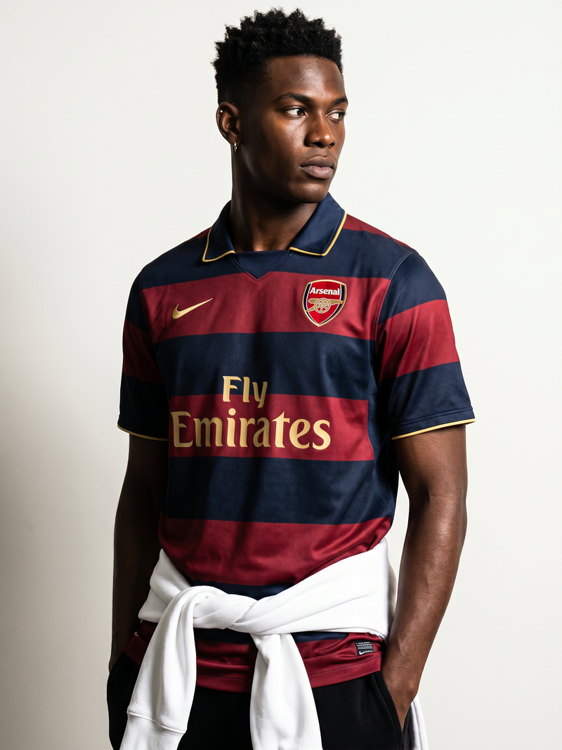 Arsenal Retro Away Shirt 07/08 - Redcurrant Hoops Edition - Image 4