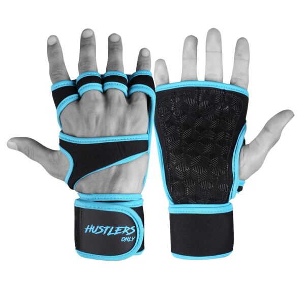 Gym Gloves for Exercise & Weightlifting with Built in Wrist Wraps in Black color. - Image 7
