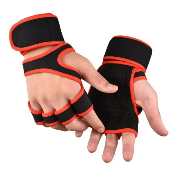 Gym Gloves for Exercise & Weightlifting with Built in Wrist Wraps in Black color. - Image 6