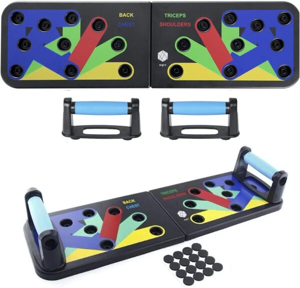 9 IN 1 Push Up Board System Comprehensive Fitness Exercise Workout Pushup Stands